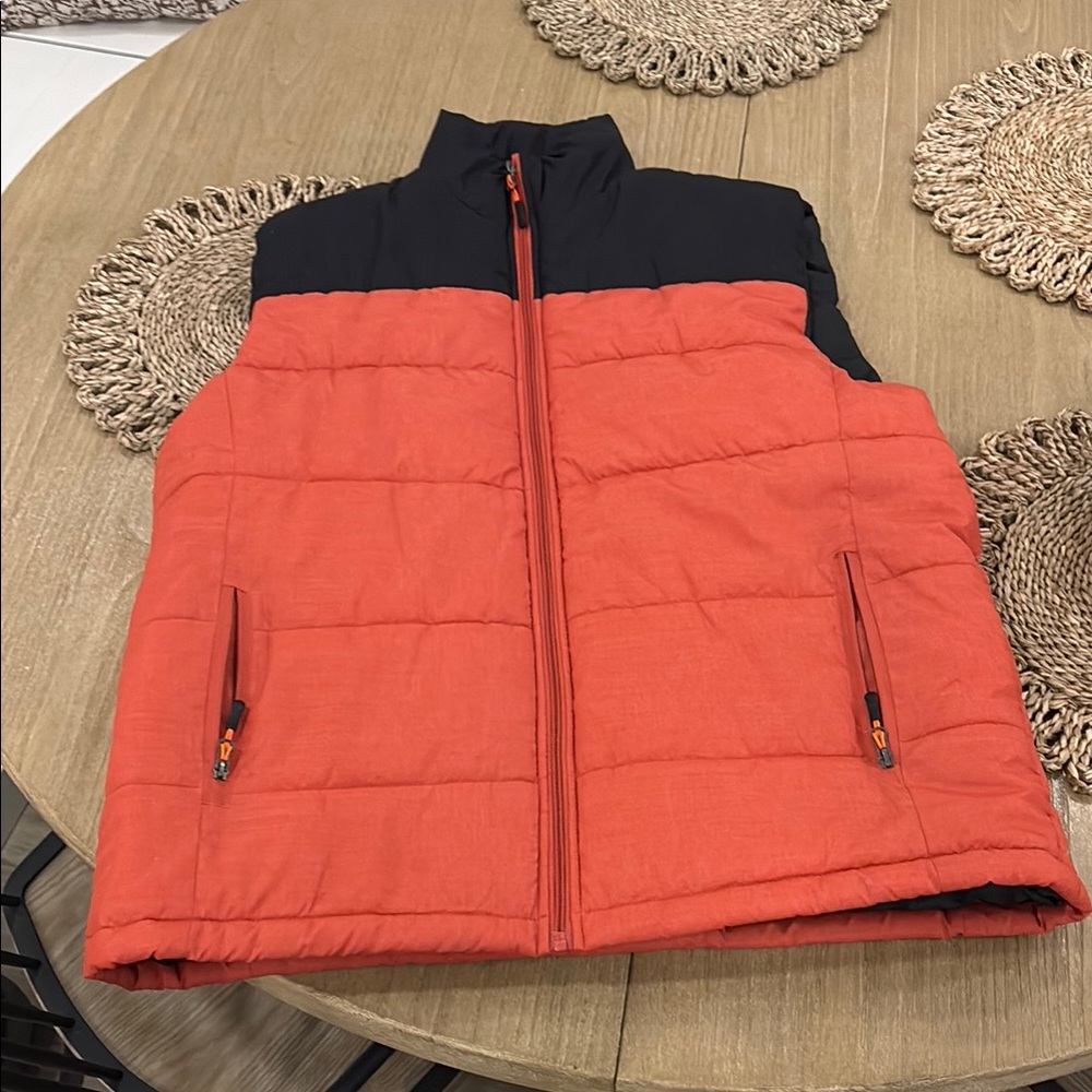 Kids' Orange and Black Puffer Vest